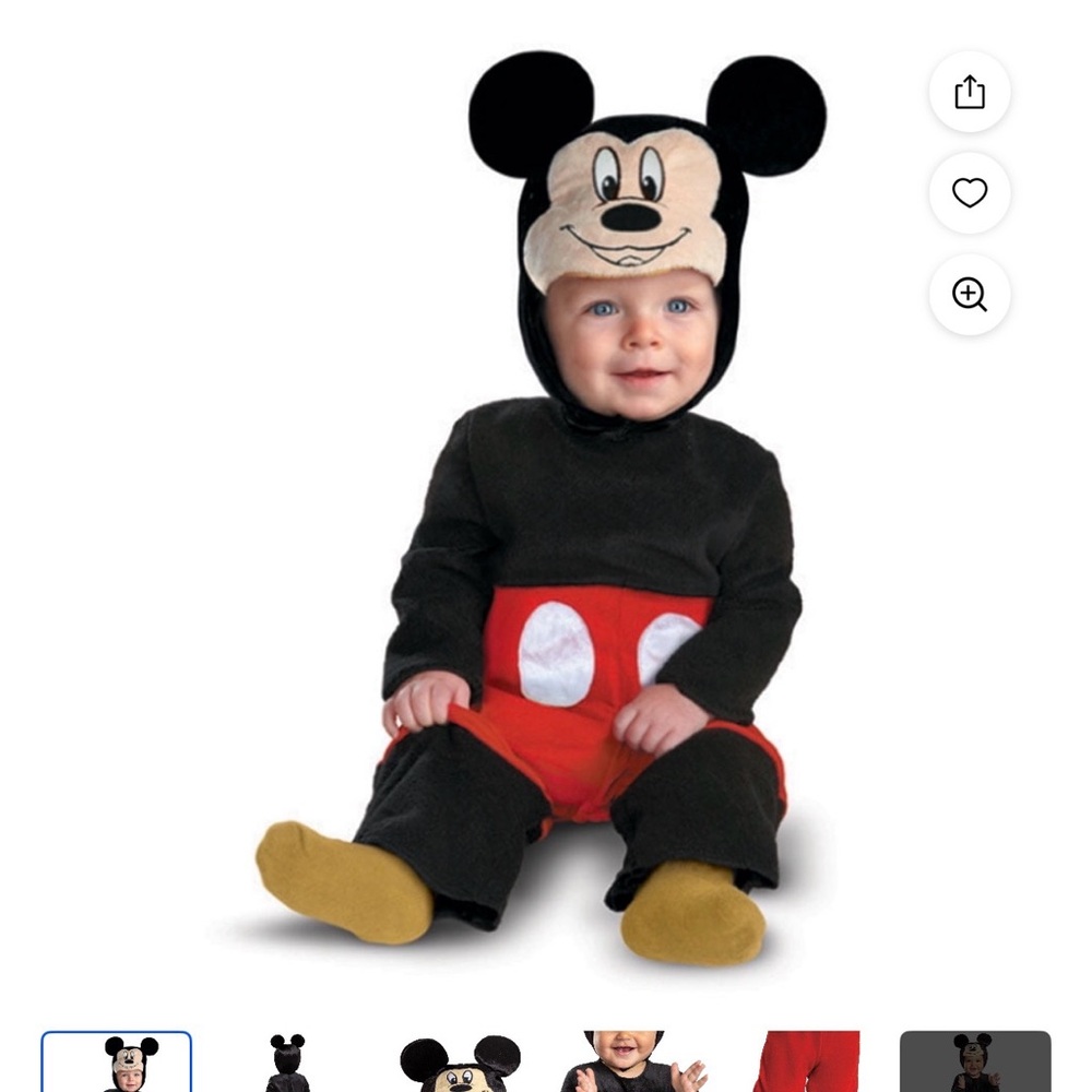 Disney Mickey Mouse Infant Costume‎ - Black and Red. New In box